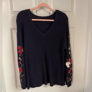 America Eagle Flower Pattern Sweater